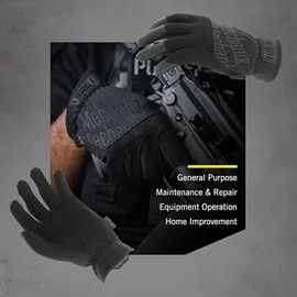 Mechanix Wear: FastFit - Guantes tácticos con puño elástico para un ajuste seguro, guantes de trabajo con agarre flexible para múltiples usos, guantes de seguridad duraderos con visualización táctil para hombres (negro, S)