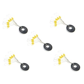 300/600pcs Fishing Bobber Stopper,6 in 1 Float Sinker Line Stops,3 Sizes Black Orange Oval Cylinder Float Stop Available (Orange-Oval, M-300Pcs)