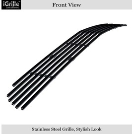 APS Premium Stainless Steel Black Horizontal Billet Grille Compatible with Dodge Challenger 2015-2022 Without Adaptive Cruise Control Lower Bumper N19-J93366D