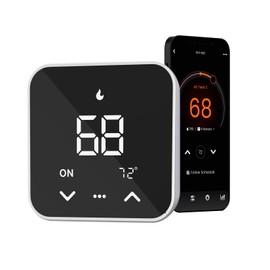 Smart Thermostat for House, WiFi Programmable Thermostat, Works with Alexa and Google Assistant, Remote Control Tuya/Smart Life, C-Wire Required (EHVC523-Mirror) (EHVC523-Black)