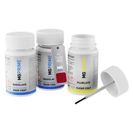 MG PRIME Autolack Lackstift Set für Toyota 3R3 Red Mica Metallic/Navachorot Mica Grundlack Basislack Klarlack je 50ml