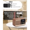 MONODEAL Retro Alarm Clock Radio with Fast Wireless Charging,Support Bluetooth
