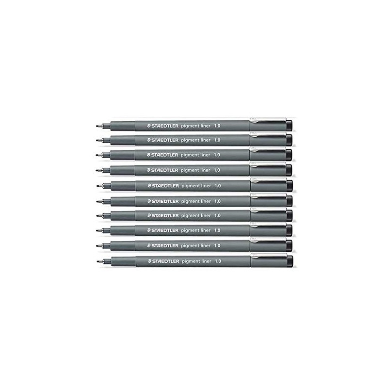 Staedtler Pigment Liner 308 Black 1.0 mm Pack of 10
