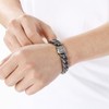 Azubpi 316 Stainless Steel Engraved Cuban Link Bracelet for Men,