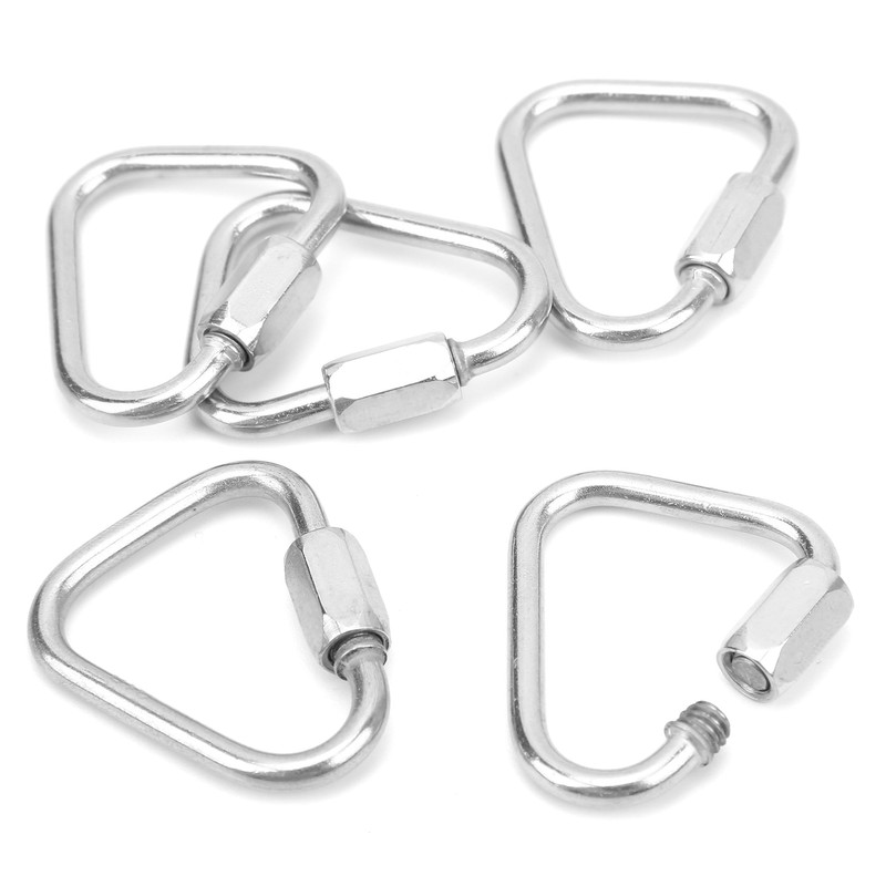 5pcs Triangle Locking Carabiner Stainless Steel Portable Easy to Carry