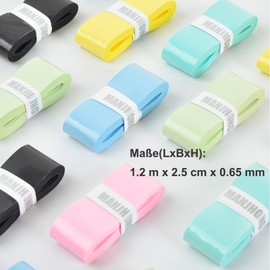 MANJHONG Grip Tape Badminton Racket Tennis Racket Non-Slip Overgrip Badminton Grip Tapes Squash PU Grip White Pack of 12