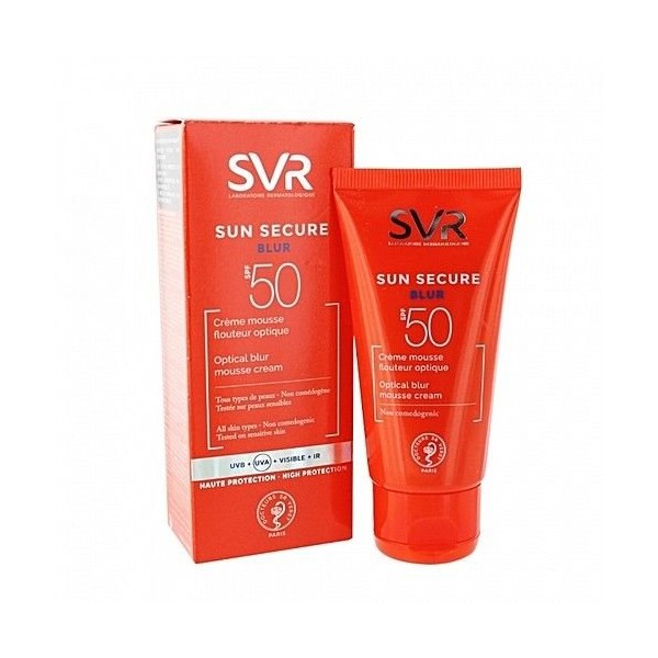 SVR Laboratoires SUN SECURE BLUR SPF 50+ Optical Blur Mousse Cream 50ml. NEW Skin Beauty Gift