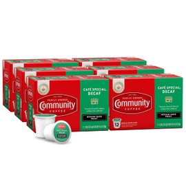 Community Coffee Cafe Special Decaf 72 Count Coffee Pods, Medium Dark Roast Decaf, Compatible with Keurig 2.0 K-Cup Brewers, 12 Count (Pack of 6)