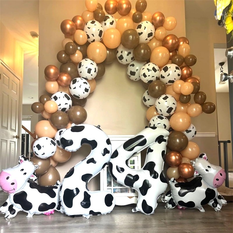 Number Balloons 1, 40 Inch Cow Print Large Self Inflating