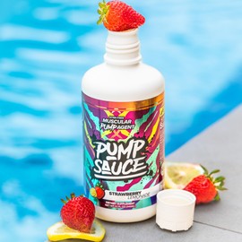 Pump Sauce Pump Sauce Pre-Workout - 32 oz, Strawberry Lemonade, No Caffeine, Full Spectrum Liquid, Gluten Free, Vegan, Zero Sugar