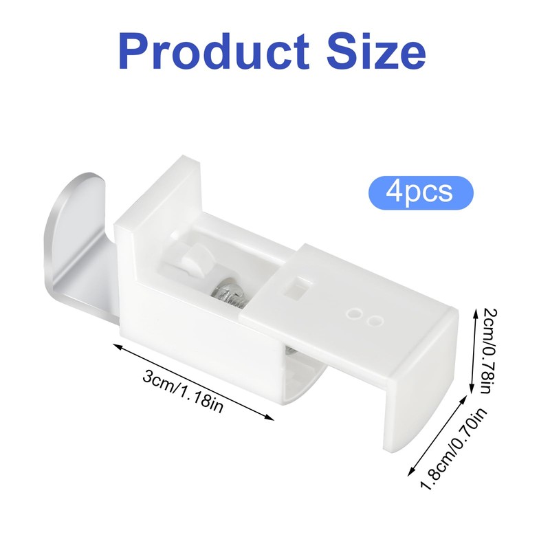 Pack of 4 Clamp Support Mounting Brackets Roller Blind Pleated