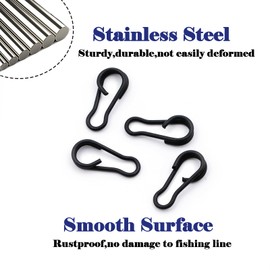 9KM DWLIFE Quick Change Link Clips 30Pcs Carp Fishing Swivels Lure Connectors Stainless Steel Fishing Tackle for Freshwater Saltwater M#