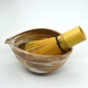 Single Mouth Bowl, Medium Bizen Style Matcha Bowl, Brown/White, 6.1