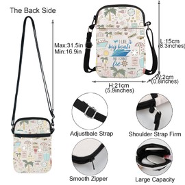 TGBJE I Like Big Boats and I Cannot Lie Crossbody Bags Sailing Boating Nautical Gift Cruise Vacation Travel Bag (Boat)