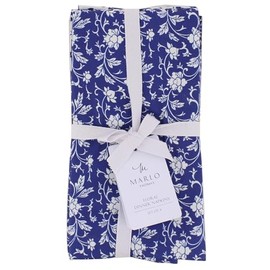 Generic Marlo Thomas Floral Dinner Cloth Napkins, 20x20, Set of 4, Blue