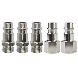Euro Air Line Hose Compressor Fittings Connector Male Quick Release 5 Pack 1/4"