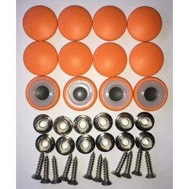 Vstar Products 12 Dura Snap Upholstery Buttons Bright Orange Choice Of Size And Screws - #30 Buttons With 1 1/2" Screws