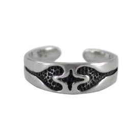 Sosi B. Sterling Silver Stylized Hearts Band Adjustable Toe Ring