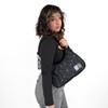 Recycled Nylon Spiderweb Puff Shoulder Bag By Wicked Misfit:_Black with