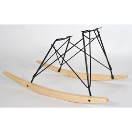 Modern Conscience Replacement BLACK MAPLE ROCKER BASE Vintage Spec fit Eames Herman Miller Shells - Black Rocker Base with Maple Runners