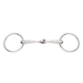 Korsteel Stainless Steel Solid Mouth Jointed 16MM Loose Ring Snaffle BIT 5.5"