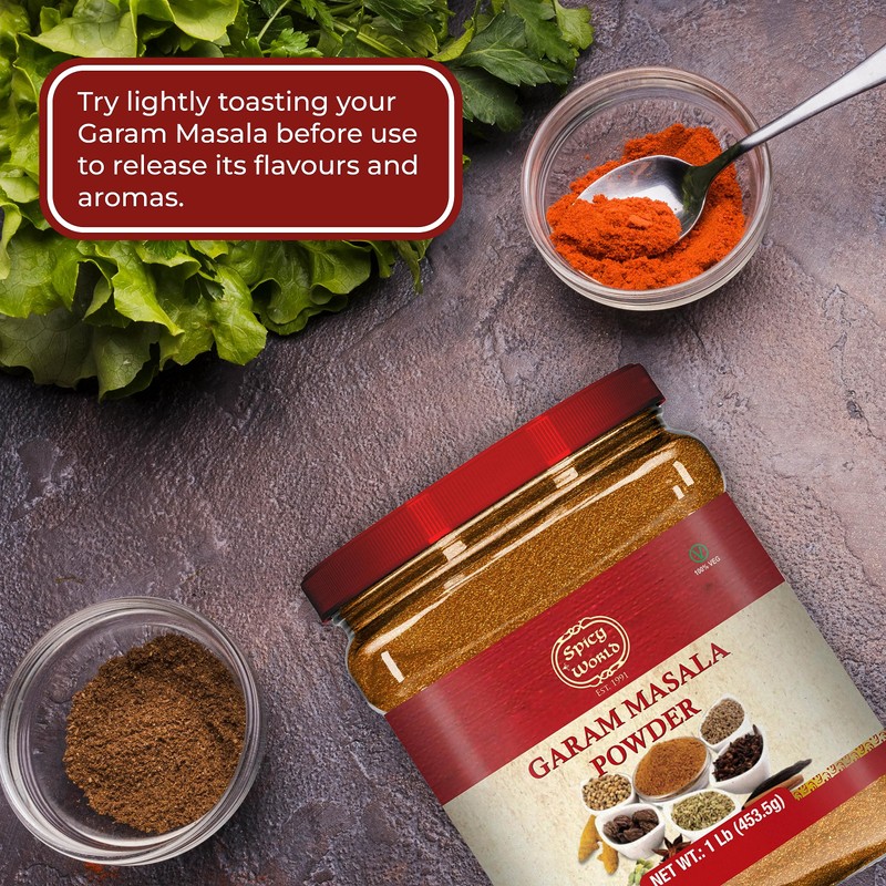 Spicy World Garam Masala Powder 1 Pound Bulk Jar -