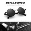 CGID Retro Steampunk Round Polarized Sunglasses Men Womens Metal Circle
