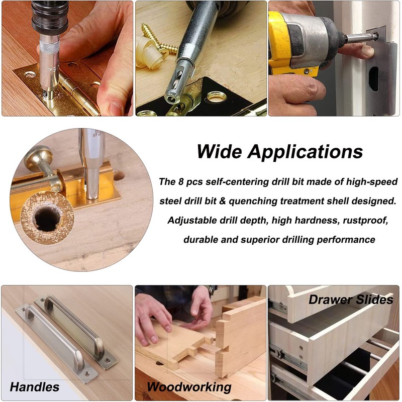 Hinge Drill Bit Self-Centring HSS Drill Bit 17 Pieces Hole