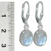I-be, Rainbow Moonstone Gemstone Earrings Oval 925 Silver, Length 3
