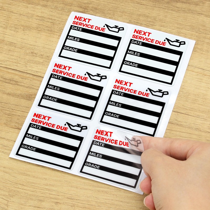for Oil Change Sticker Static Cling, Clear Stickers 120 Pcs