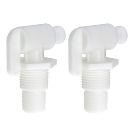Gopayia Drain Valve 3/8" and 1/2" Male NPT Dual Barbed Drain Cock Replacement for RV Camper Travel Trailer Fresh Water Tank or System Pack of 2