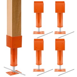 Lasnten 2 Pcs 4.5x4.5 Screw Jack Post 14.5" - 18.5" Height Range 24700 lbs Load Capacity Adjustable Temporary House Jacks for Leveling Flooring Basement Shore Beams Foundation Repair(Orange)