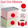 Red Circle Dot Stickers, 500 Pcs 1 Inch Round Colored