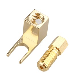 Jopto 4PCS Hi-end Banana to Spade Adapter Audio Speaker Cable Connector Corrosion-Resistant Right Angle Speaker Cable Spade Banana to Spade Adapter Plug Socket Conversion Gold Plated Copper Connector