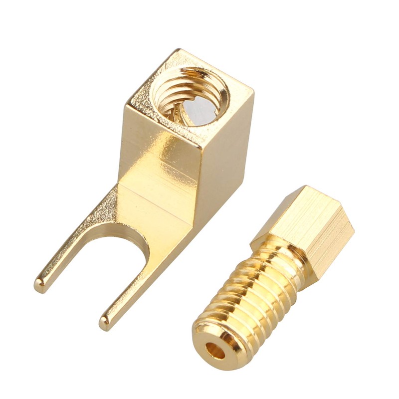 Jopto 4PCS Hi-end Banana to Spade Adapter Audio Speaker Cable