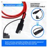 3.2FT 12V 14AWG Alligator Crocodile Clip to SAE Connector, Quick