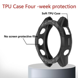 ZoRoll Protector Case Compatible with Garmin Fenix E 47 mm, Protective Cover Soft TPU Slim [Anti-Scratch] Bumper Shell for Garmin Fenix E 47mm - Black