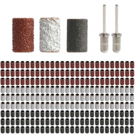 Batheidon Sanding Sleeve Set, Sanding Caps Nail Cutter, 248 Pieces Sanding Belt 80/120/180 Grit, Sanding Drum for Wood, Crafts, Includes 2 Sanding Rollers, Compatible with Dremel Sanding Attachments