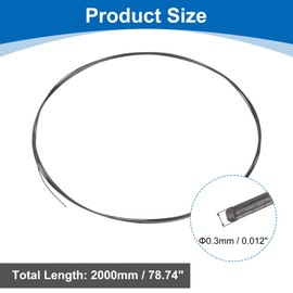 uxcell Tungsten Wire, 99.99% High Purity Tungsten Wire 0.3mm Dia x 2 Meter Length Tungsten Filament Metal Coil for Light Bulb Production Electronics Industry