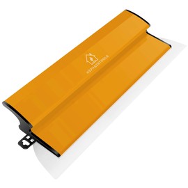 Hephaestools 16IN Skimming Blade, Drywall Smooth Finish Tool for Drywall/Plaster/Wallboard, Replaceable 0.35mm Precision European Stainless Steel Blade Insert, Engonomic Desgin Plastic Body, Yellow