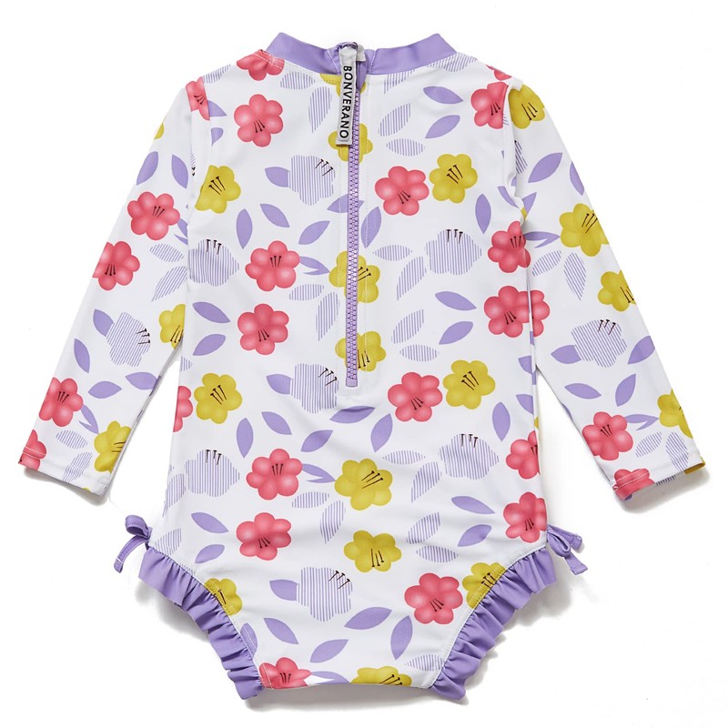 Mazuliso Baby Girls' Swimming Costume UV One Piece Long Sleeves