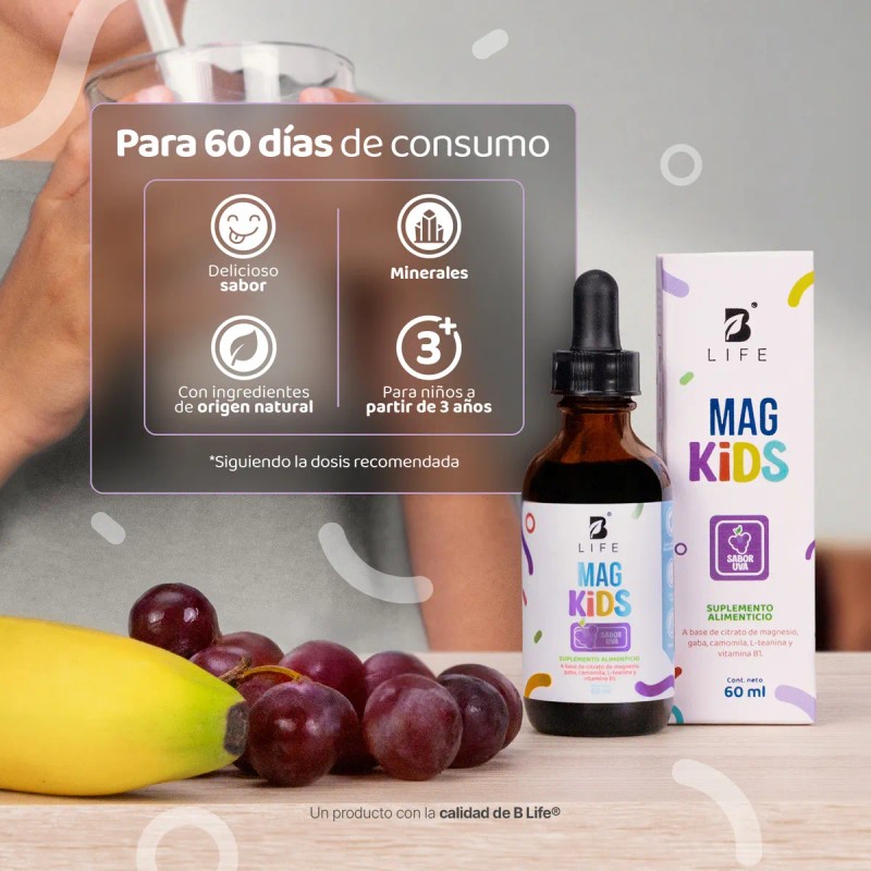 Citrato De Magnesio, Gaba Para Niños De 60ml B Life