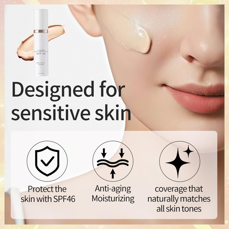 Tinted Moisturizer With SPF 46 Anti-Aging Face - Tinted Sunscreen