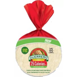 Guerrero 25 Calories White Corn Tortillas, 18.75 oz, 50 Count - 2 Packs (100)
