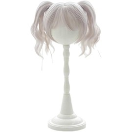 Doll Wig 1/3 1/4 1/6 BJD Twin Tail Curly Cute Cute DIY Heat Resistant Handmade Natural Doll Making Hair Accessories (Pink, 1/4)