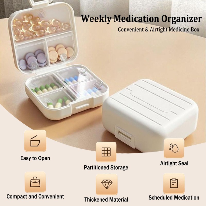 Travel Pill Case Container Medication Daily Organizer with Labels,Travel Box