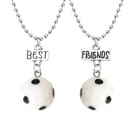 Best Friend Soccer Gifts Necklace Matching Bestie Necklaces for 2 Best Friend Birthday Gifts for Men Women Soccer Player Gifts for Girls Boys Football Lovers Gift Ideas