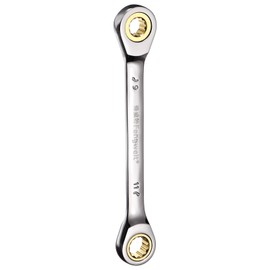 sourcing map Double Box End Ratcheting Wrench Spanner, 9x11mm 72 Teeth 12 Point Cr-V Metric Ratchet Wrench Gear Spanner Tool for Repair Assembly