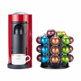 Nespresso capsule holder 360 Degree Revolving, Compatible with Nespresso Vertuo pods, With Central Additional Pods Storage (Carousel-24+ Pods)