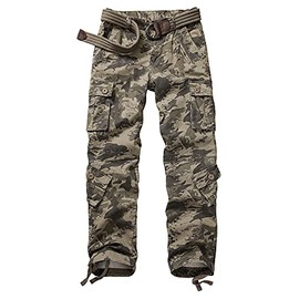 AKARMY Womens Cargo Pants with Pockets Outdoor Casual Ripstop Camo Military Combat Construction Work Pants Water Spray Camo 8